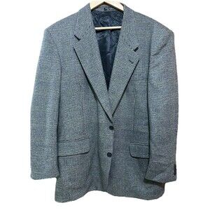 CHRISTIAN AUJARD‎ Vintage Cashmere Blend Sport Coat Blazer Blue Gray 44 R EUC